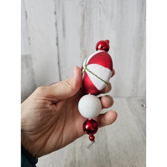 Santa bucket ornament feather glitter red ornament Xmas set tree - Picture 11 of 13